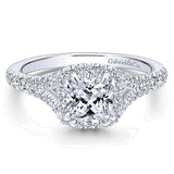 14k White Gold Contemporary Semi-Mount Engagement Ring