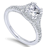 14k White Gold Contemporary Semi-Mount Engagement Ring