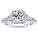 14k White Gold Contemporary Semi-Mount Engagement Ring