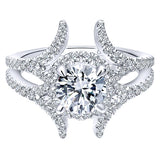 14k White Gold Nova Semi-Mount Engagement Ring