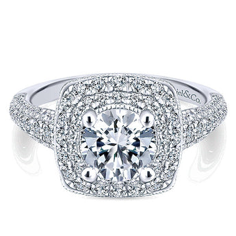 14k White Gold Entwined Semi-Mount  Engagement Ring