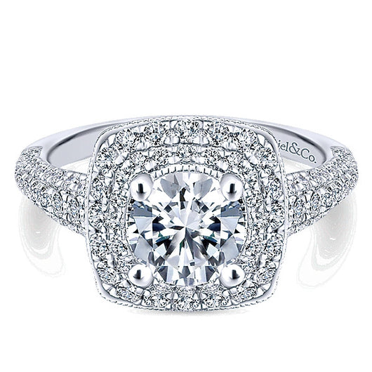 14k White Gold Entwined Semi-Mount  Engagement Ring