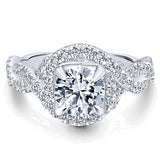 14k White Gold Contemporary Semi-Mount Engagement Ring