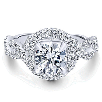 14k White Gold Contemporary Semi-Mount Engagement Ring