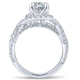14k White Gold Contemporary Semi-Mount Engagement Ring