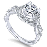 14k White Gold Contemporary Semi-Mount Engagement Ring