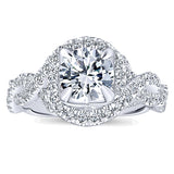 14k White Gold Contemporary Semi-Mount Engagement Ring