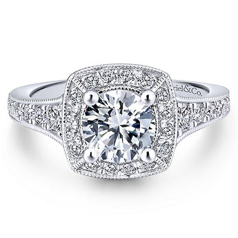 14k White Gold Entwined Semi-Mount Engagement Ring