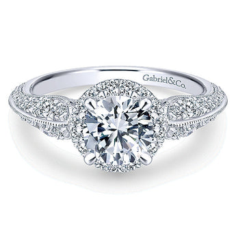 14k White Gold Entwined Semi-Mount Engagement Ring