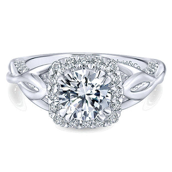 14k White Gold Infinity Semi-Mount Engagement Ring