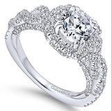 14k White Gold Infinity Semi-Mount Engagement Ring