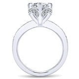 14k White Gold Contemporary Semi-Mount Engagement Ring