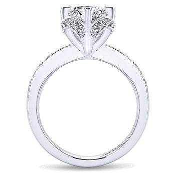 14k White Gold Contemporary Semi-Mount Engagement Ring