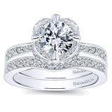 14k White Gold Contemporary Semi-Mount Engagement Ring