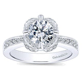 14k White Gold Contemporary Semi-Mount Engagement Ring