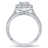 14k White Gold Victorian Semi-Mount Engagement Ring