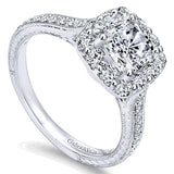 14k White Gold Victorian Semi-Mount Engagement Ring