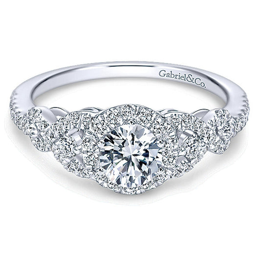 14k White Gold Contemporary Semi-Mount Engagement Ring