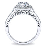 14k White Gold Victorian Semi-Mount Engagement Ring
