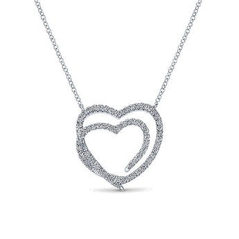 14k White Gold Eternal Love Heart Necklace