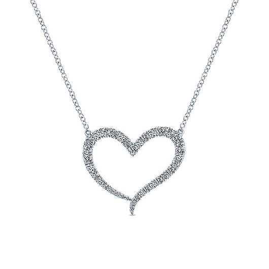 14k White Gold Eternal Love Heart Necklace