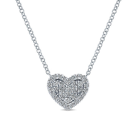 14k White Gold Eternal Love Heart Necklace