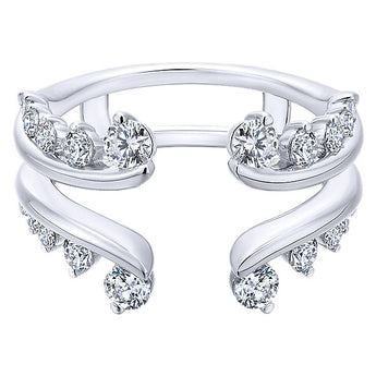 14k White Gold Contemporary Jacket Anniversary Band