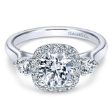 14k White Gold Contemporary Semi-Mount Engagement Ring