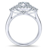 14k White Gold Contemporary Semi-Mount Engagement Ring