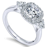 14k White Gold Contemporary Semi-Mount Engagement Ring