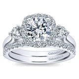 14k White Gold Contemporary Semi-Mount Engagement Ring