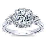 14k White Gold Contemporary Semi-Mount Engagement Ring