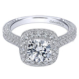 14k White Gold Victorian Semi-Mount Engagement Ring
