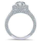 14k White Gold Victorian Semi-Mount Engagement Ring