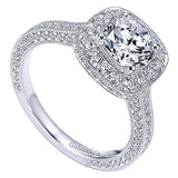 14k White Gold Victorian Semi-Mount Engagement Ring