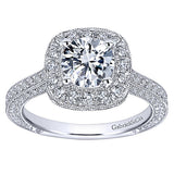 14k White Gold Victorian Semi-Mount Engagement Ring