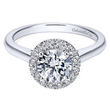 14k White Gold Contemporary Semi-Mount Engagement Ring