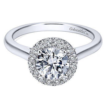 14k White Gold Contemporary Semi-Mount Engagement Ring