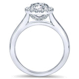 14k White Gold Contemporary Semi-Mount Engagement Ring