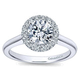 14k White Gold Contemporary Semi-Mount Engagement Ring