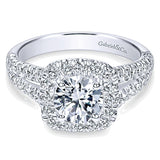 14k White Gold Contemporary Semi-Mount Engagement Ring