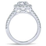 14k White Gold Contemporary Semi-Mount Engagement Ring