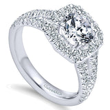 14k White Gold Contemporary Semi-Mount Engagement Ring