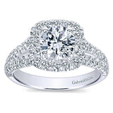 14k White Gold Contemporary Semi-Mount Engagement Ring