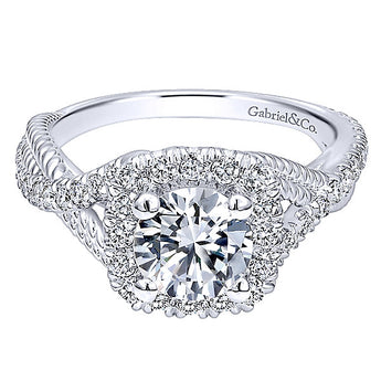 14k White Gold Riata Semi-Mount Engagement Ring