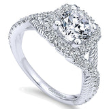 14k White Gold Riata Semi-Mount Engagement Ring