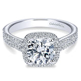 14k White Gold Contemporary Semi-Mount Engagement Ring