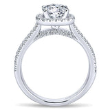 14k White Gold Contemporary Semi-Mount Engagement Ring