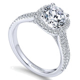 14k White Gold Contemporary Semi-Mount Engagement Ring