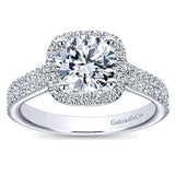 14k White Gold Contemporary Semi-Mount Engagement Ring